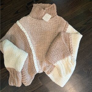 Altar'd State Two-Tone Turtleneck Sweater